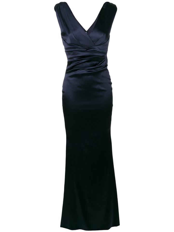 Talbot Runhof Sweetheart Satin Gown - Blue