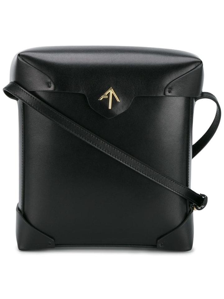 Manu Atelier Black Pristine Leather Cross Body Bag