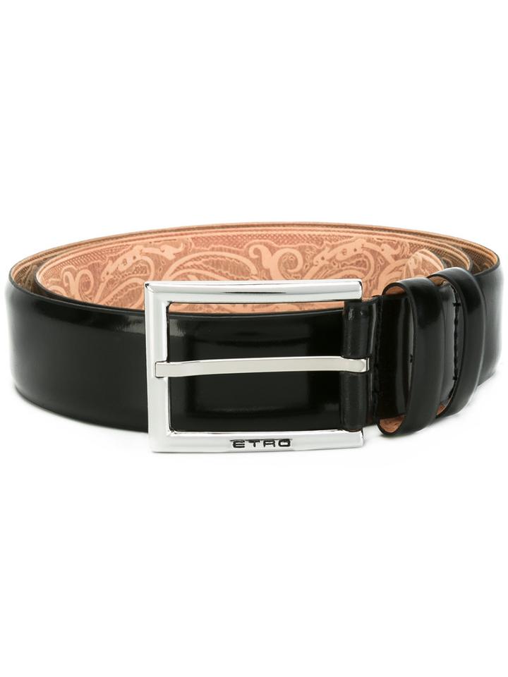 Etro Buckled Belt, Men's, Size: 110, Black, Leather