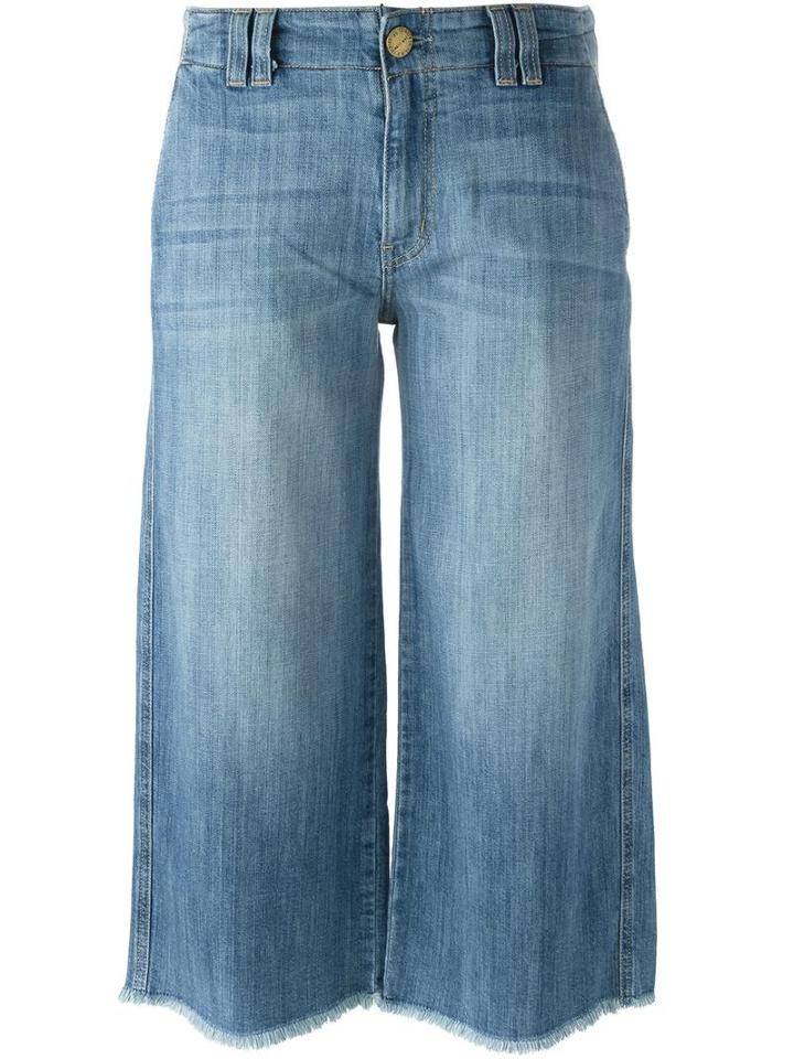 Current/elliott Raw Hem Cropped Jeans, Women's, Size: 28, Blue, Cotton/spandex/elastane
