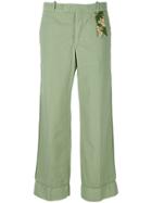 The Gigi Cropped Straight Leg Trousers - Green