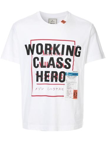 Maison Mihara Yasuhiro 'working Class Hero' Print T-shirt - White