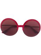 Marni Eyewear Round Half Frame Sunglasses - Red