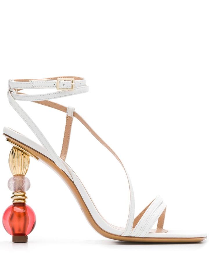 Jacquemus Jewelled Sandals - White