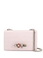 Alexander Mcqueen Crocodile Embossed Clutch - Pink