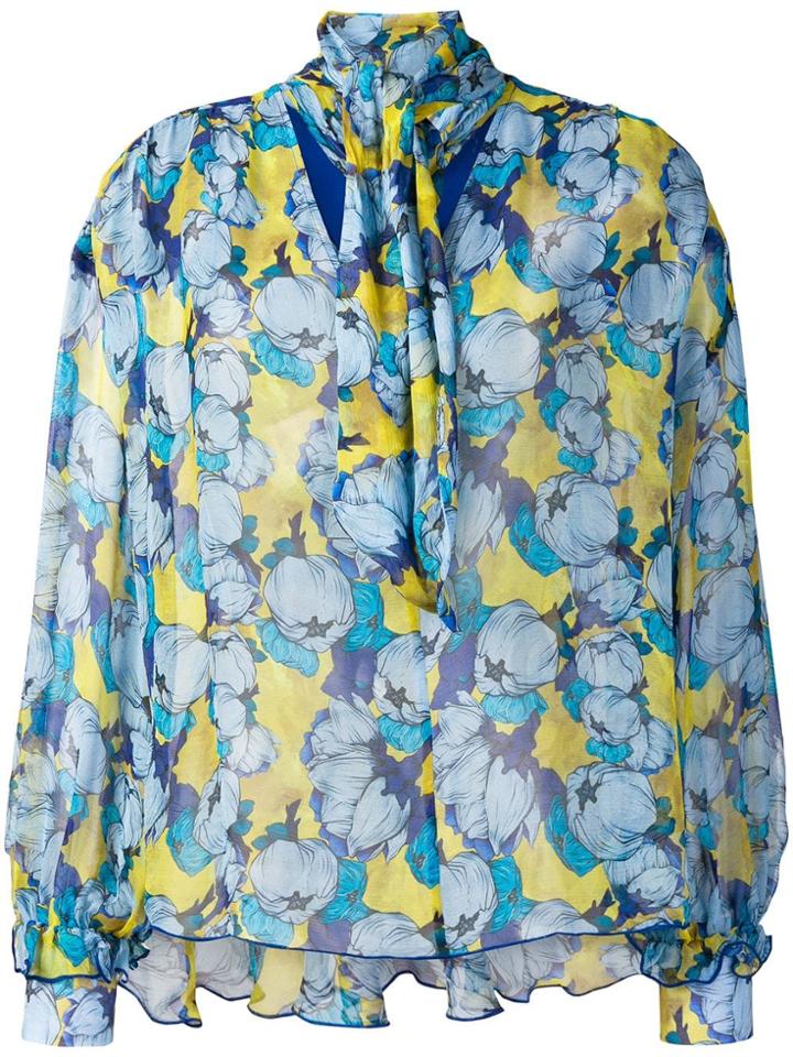 Pinko Floral Long-sleeve Blouse - Blue
