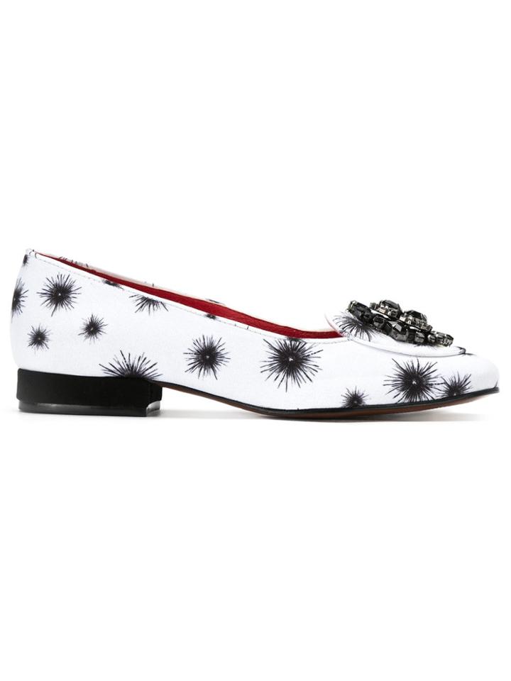Olympiah Urchin Print Loafers - White