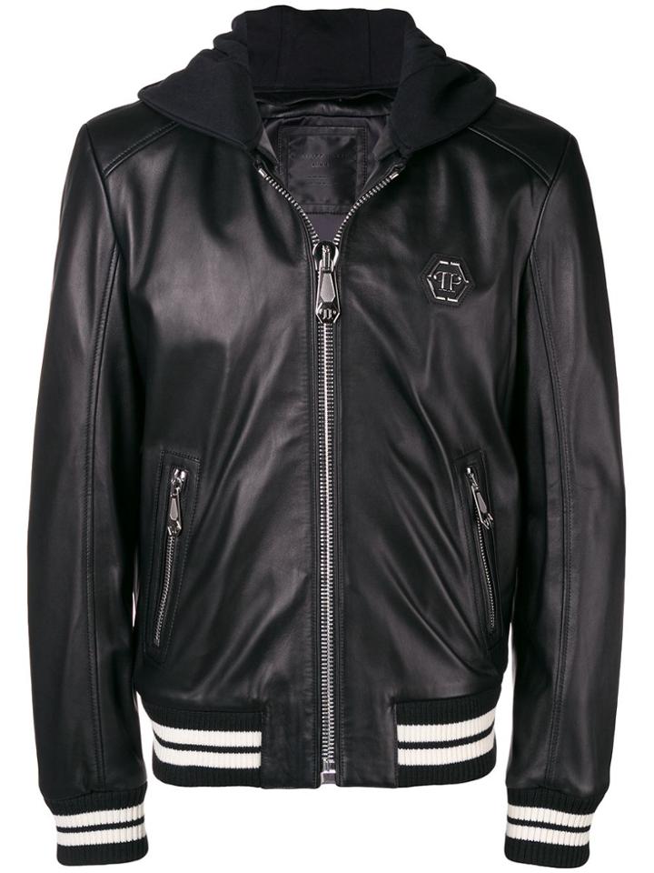 Philipp Plein Zipped Hooded Jacket - Black