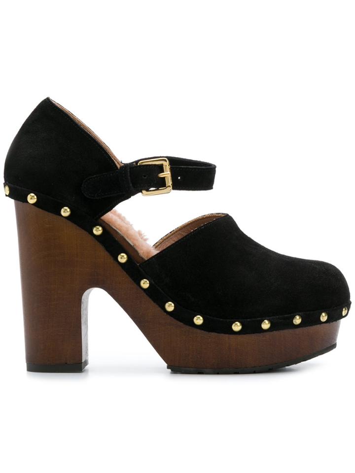 L'autre Chose Studded Platform Pumps - Black