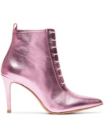 Kalda Pink Ringa 95 Leather Lace-up Boots - Pink & Purple