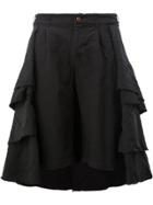 Comme Des Garçons Pleated Tiered Full Skirt - Black