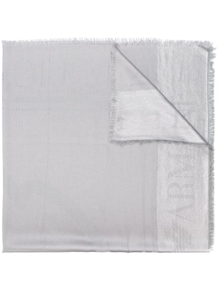 Ea7 Emporio Armani Frayed Scarf - Grey