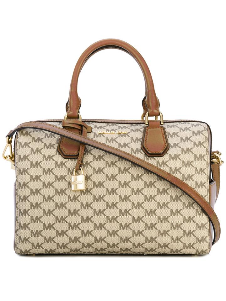 Michael Michael Kors - Monogram Tote - Women - Artificial Leather/pvc - One Size, Brown, Artificial Leather/pvc