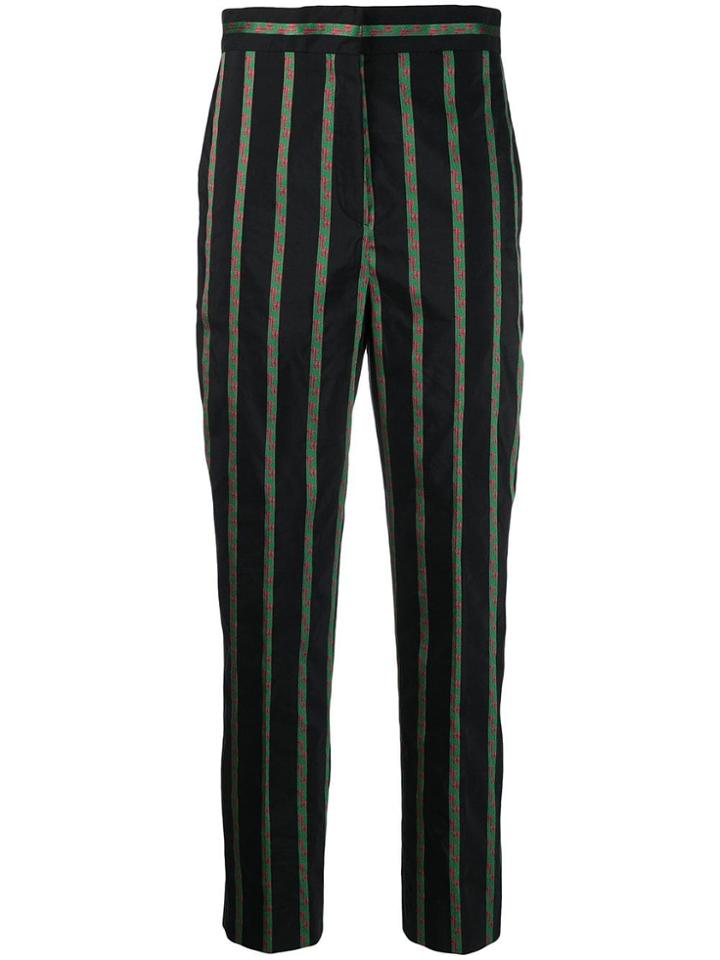 Ports 1961 Striped Trousers - Black