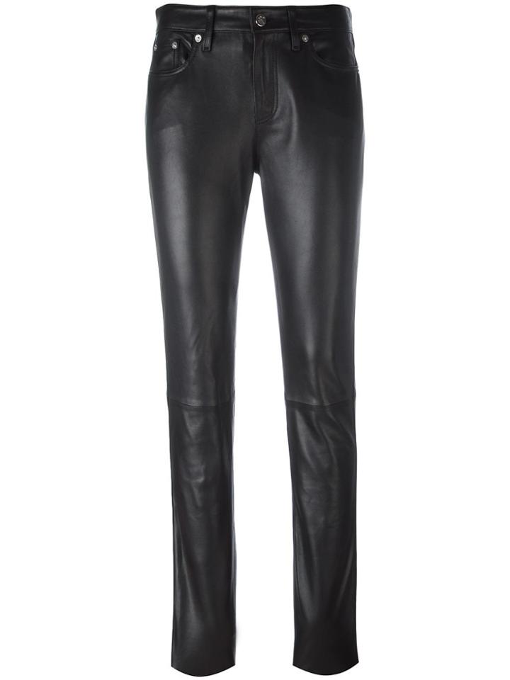Ck Jeans Skinny Leather Trousers - Black