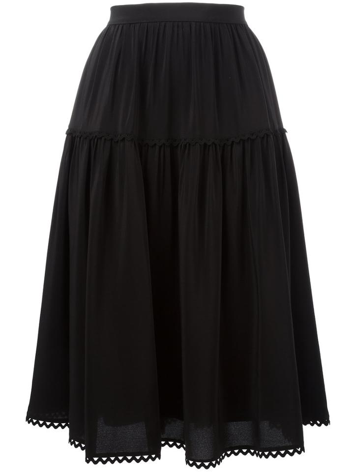 Kenzo A-line Skirt, Women's, Size: 36, Black, Silk