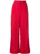 Alysi Wrinkled Effect Trousers - Red
