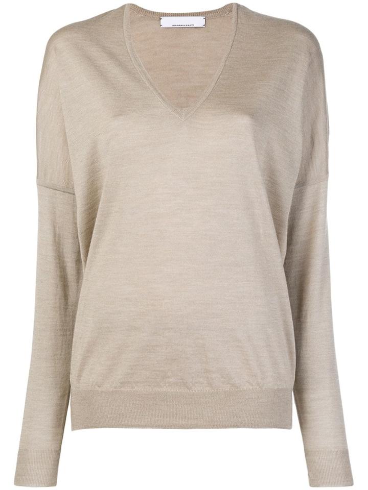 Jean Paul Knott V-neck Sweater - Nude & Neutrals
