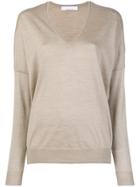 Jean Paul Knott V-neck Sweater - Nude & Neutrals