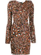 Alexandre Vauthier Fitted Leopard Print Dress - Brown