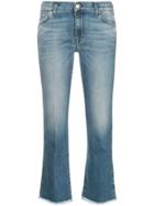 7 For All Mankind Cropped Flared Trousers - Blue