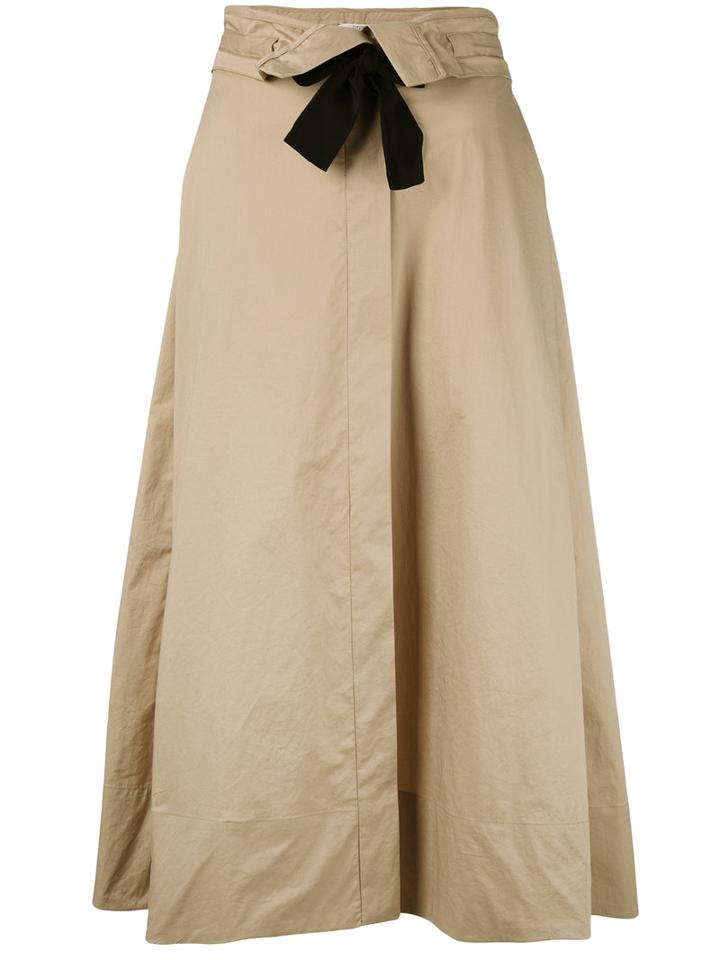 Dorothee Schumacher - Tie Up Skirt - Women - Silk/cotton/spandex/elastane - 3, Nude/neutrals, Silk/cotton/spandex/elastane