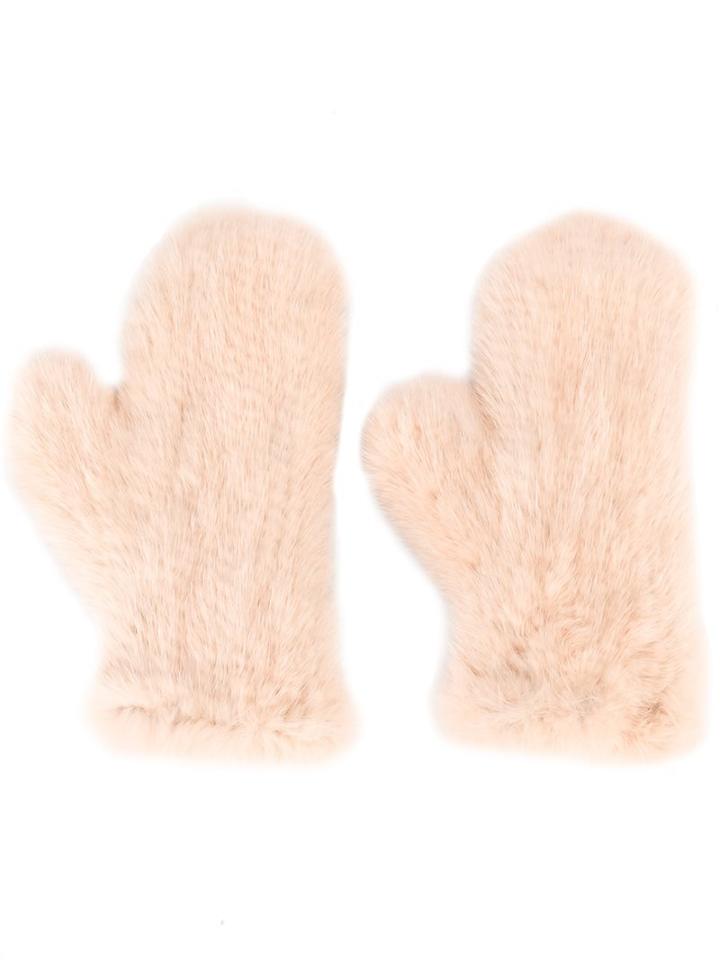 Yves Salomon Mink Fur Mittens, Women's, Pink/purple, Mink Fur