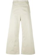 Ter Et Bantine - Cropped Wide-leg Trousers - Women - Cotton - 46, Women's, Nude/neutrals, Cotton