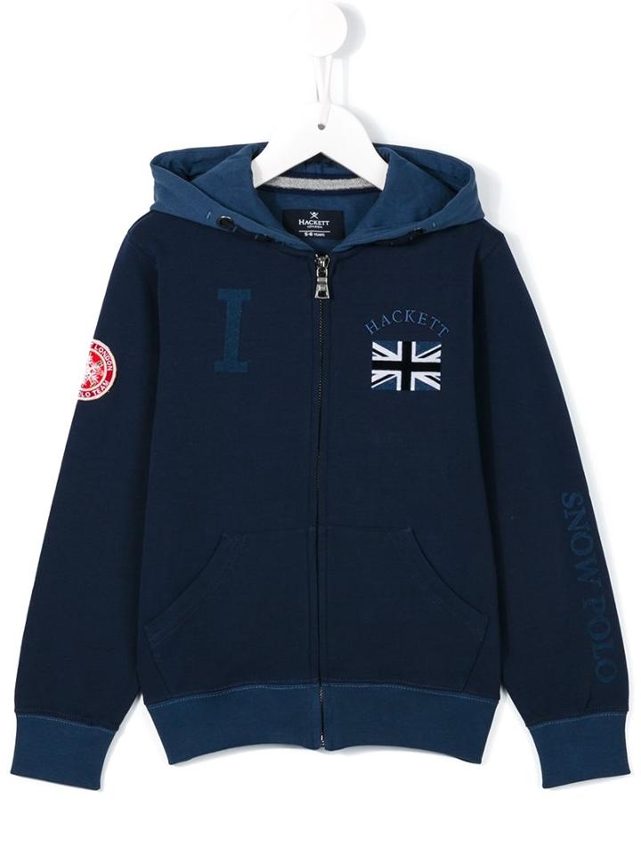 Hackett Kids Union Jacket Patch Hoodie, Boy's, Size: 11 Yrs, Blue