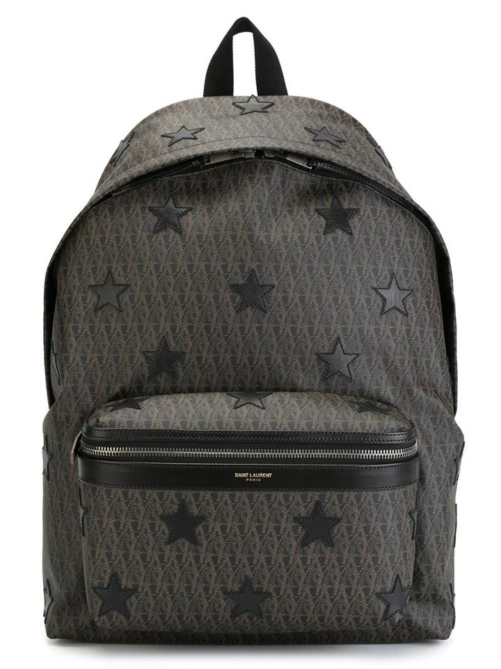 Saint Laurent Hunting Backpack, Brown, Cotton/polyester/leather