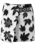 Alexander Wang Leaf Motif Wrap Mini Skirt, Women's, Size: 6, White, Virgin Wool/alpaca/polyester/viscose