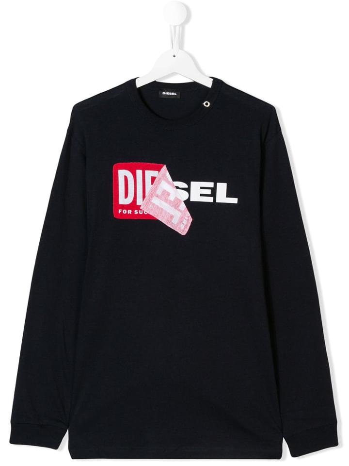 Diesel Kids Label Logo Sweater - Blue