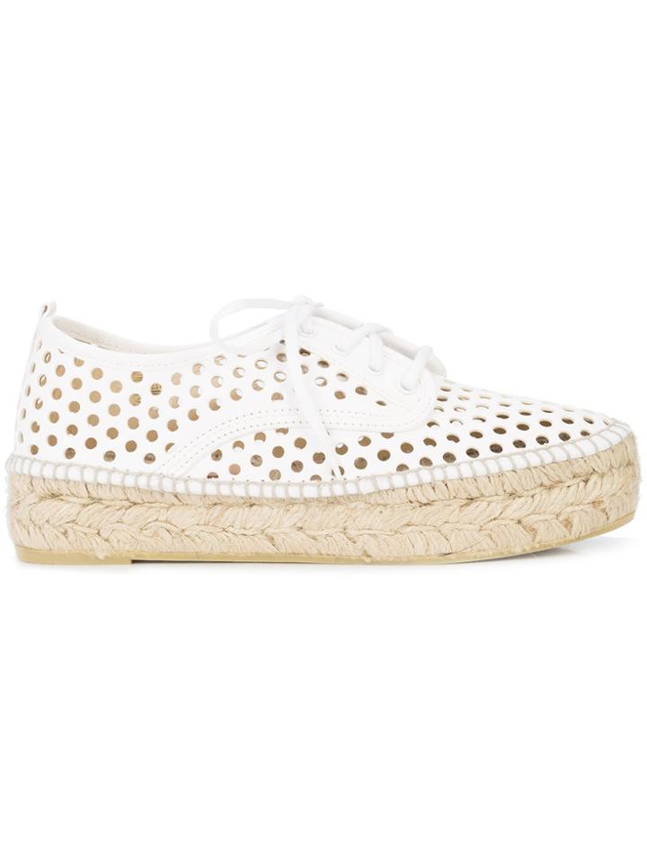 Loeffler Randall Alfie Perforated Espadrilles - White