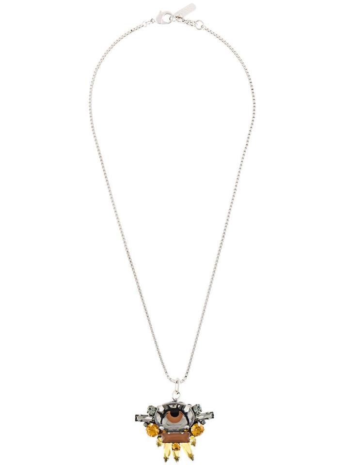 Radà Stone Embellished Pendant Necklace - Metallic