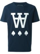 Wood Wood Aa Spades Print T-shirt, Men's, Size: S, Blue, Cotton