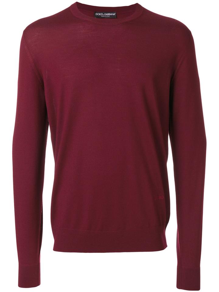 Dolce & Gabbana Crew Neck Sweater - Red
