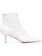 Gianvito Rossi Grossi 55 Lthr Lcup Anklbt - White