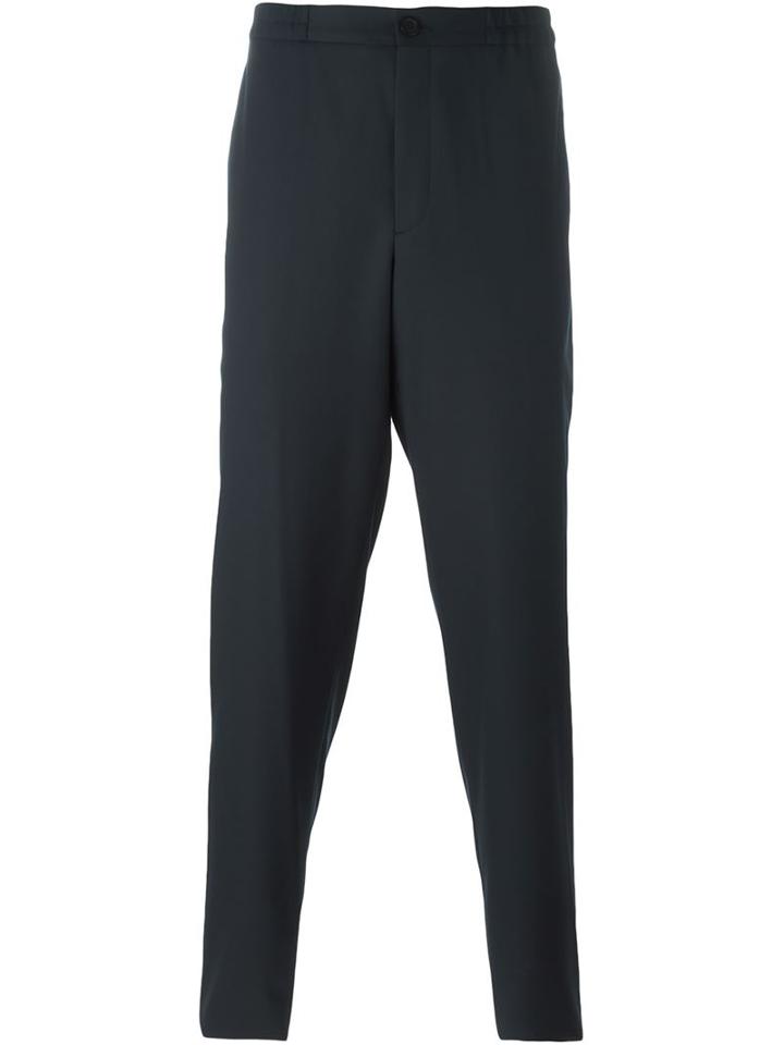 Giorgio Armani Tapered Trousers, Men's, Size: 56, Blue, Acetate/cupro/virgin Wool