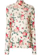 Vivetta Floral Apple Print Turtleneck - Nude & Neutrals