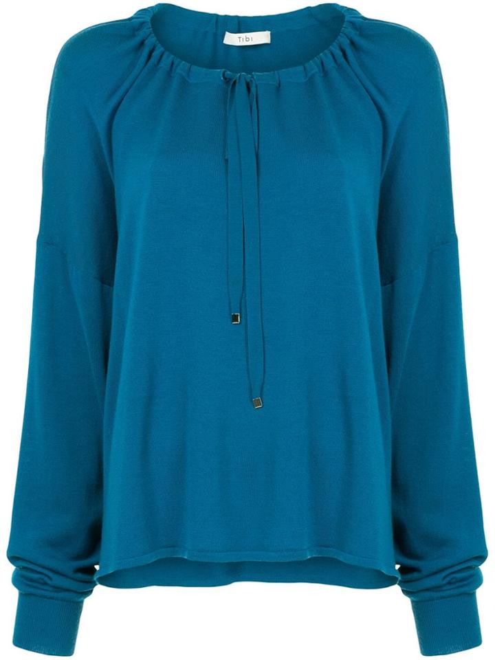 Tibi Tie Neck Jumper - Blue