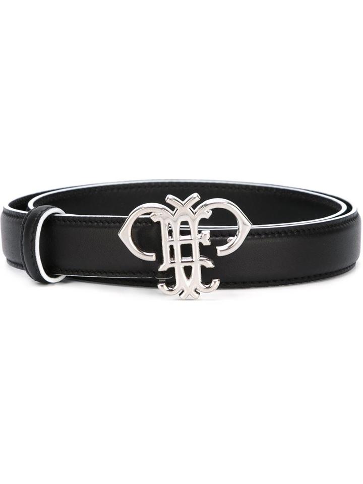 Emilio Pucci Logo Buckle Belt, Women's, Size: M, Black, Leather