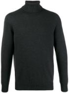 Drumohr Ribbed Roll Neck Jumper - Grey