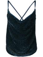 Retrofete Sequined Sleeveless Top - Blue