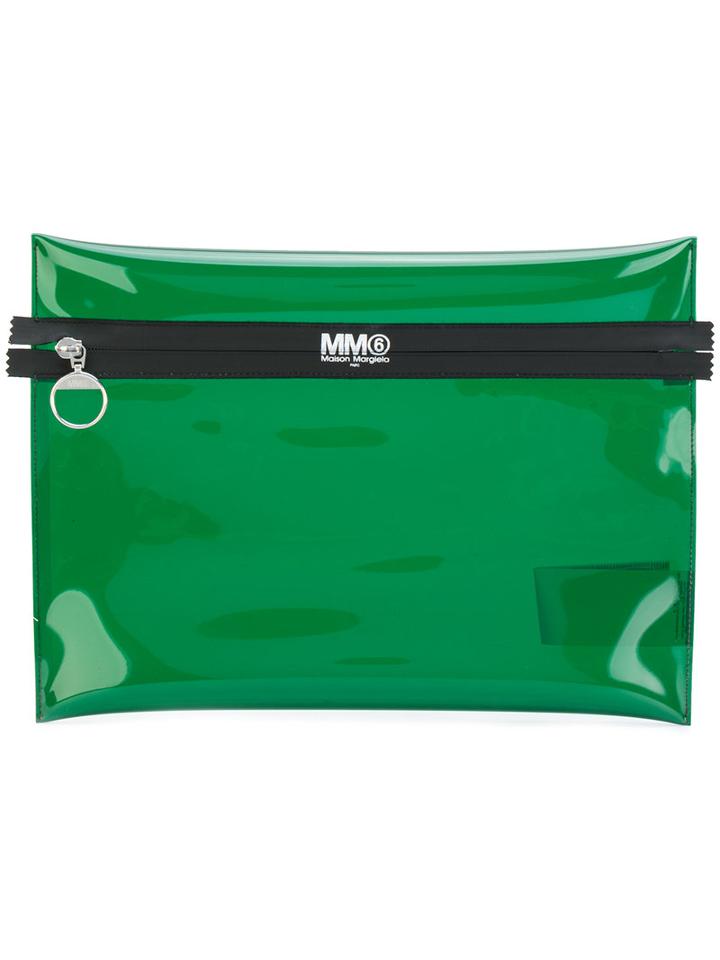 Mm6 Maison Margiela - Contrast Clutch - Women - Pvc - One Size, Green, Pvc