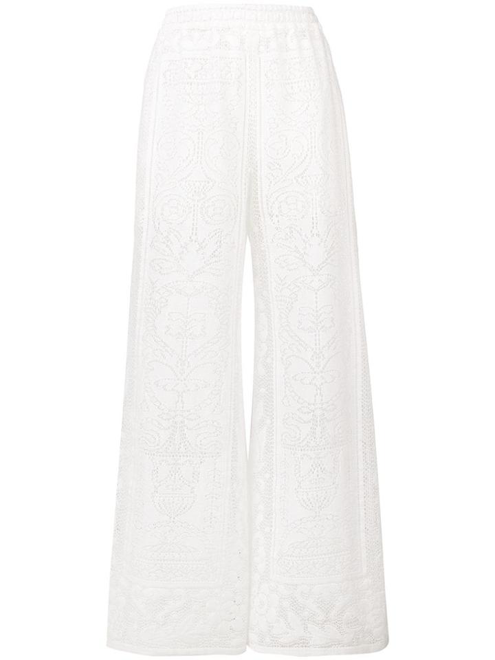 Dolce & Gabbana Crochet Palazzo Pants - White