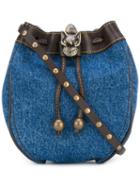 Philosophy Di Lorenzo Serafini - Denim Drawstring Bag - Women - Cotton/calf Leather - One Size, Blue, Cotton/calf Leather