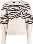 Les Coyotes De Paris Stripe Intarsia Detail Sweater - White