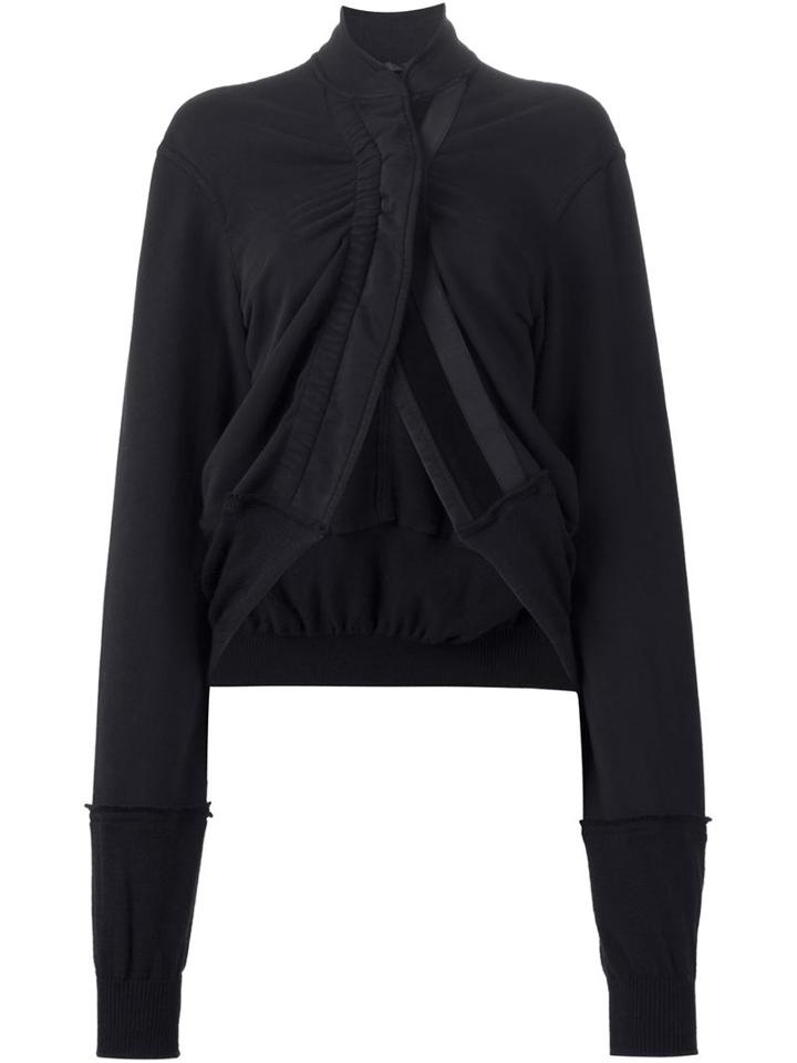 Haider Ackermann Gathered Details Cropped Jacket, Women's, Size: Medium, Black, Cotton/spandex/elastane