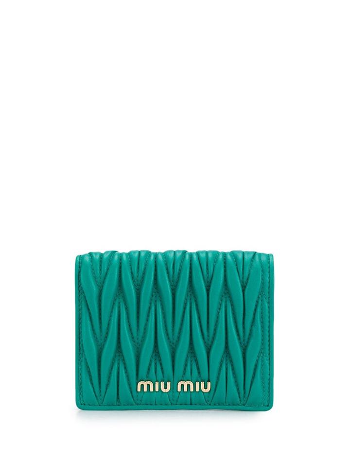 Miu Miu Matelassé Wallet - Green