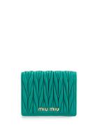 Miu Miu Matelassé Wallet - Green
